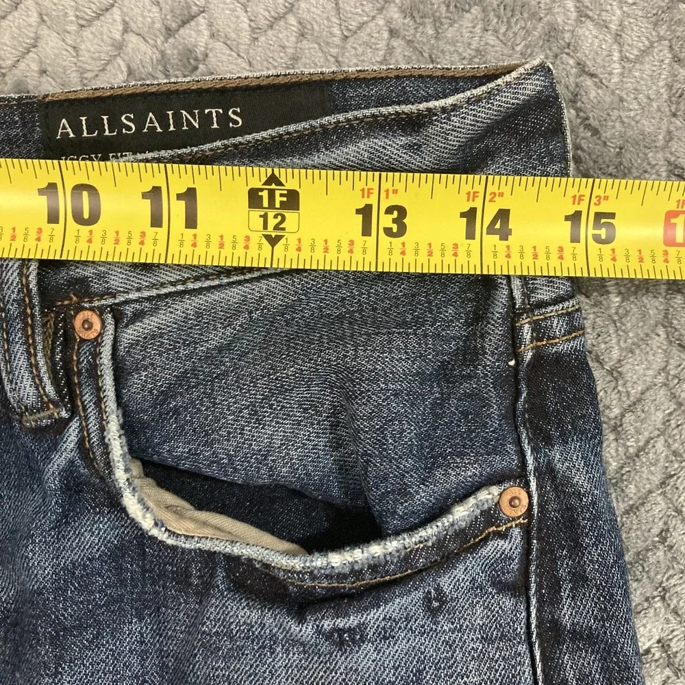 AllSaints Jeans Mens 30 Iggy Fit Blue Medium Wash Button Fly EUC
